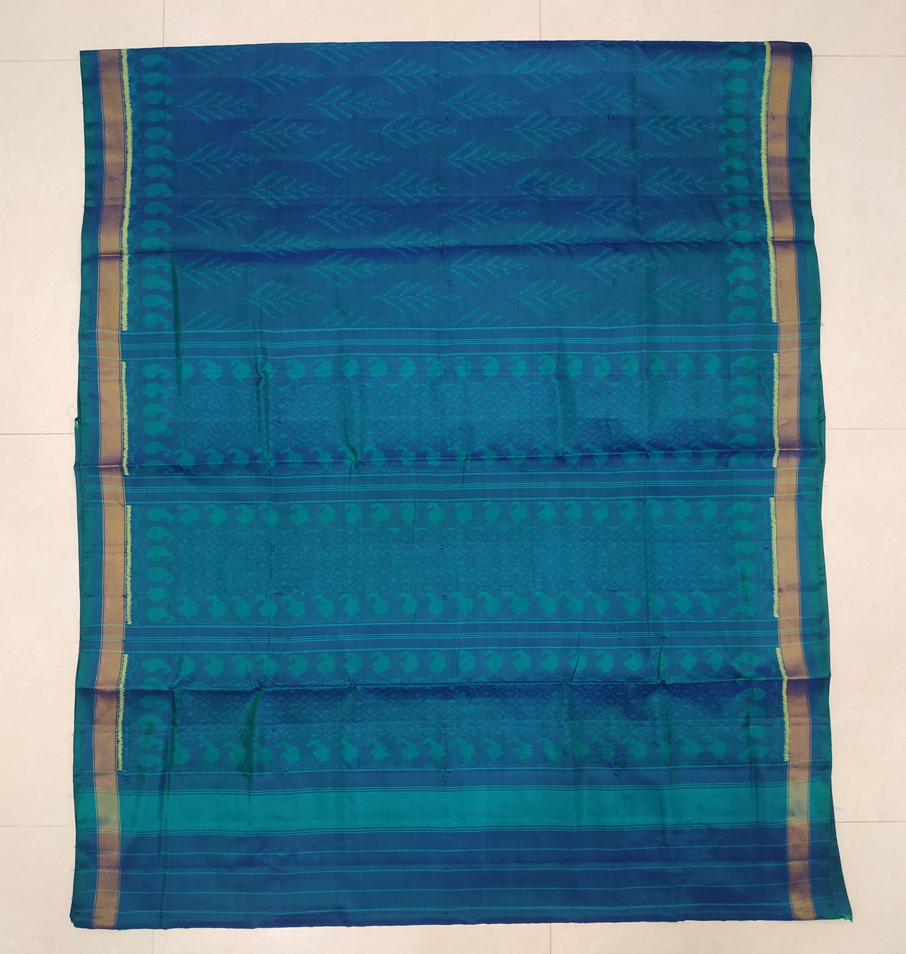 Green Blue Two Tones Rajkot Patola Saree